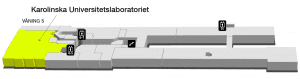 Karta till Karolinska Unversitetslaboratoriet.
